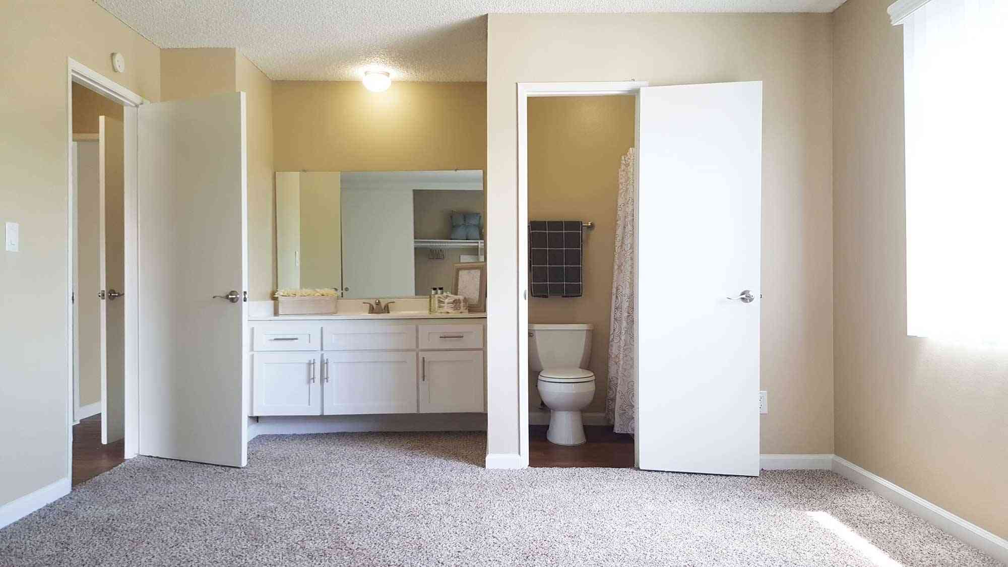 master bedroom suite with attached bathroom